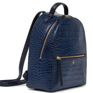 Croc-Embossed Mini Leather Backpack